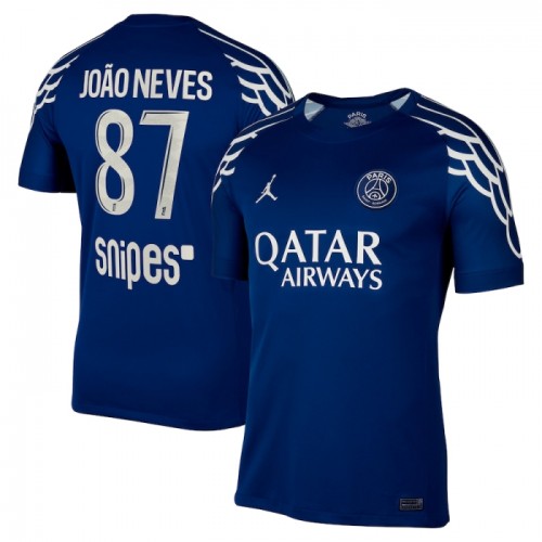 Maillot de Foot Paris Saint-Germain Joao Neves 87 Quatrième 2024-25 Maillot de Foot Paris Saint-Germain Joao Neves 87 Quatrième 2024-25